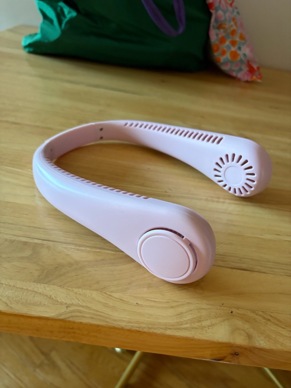 Pink Wireless Neckband Fan